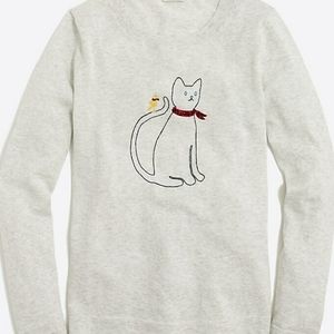 J. Crew Embroidered Cat in Bandana Teddie Sweater
